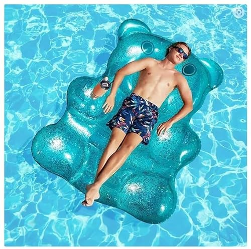Member's Mark Oversized Teal Bear Pool Float, Inflatable Swimming Pool Lounger - Bellso